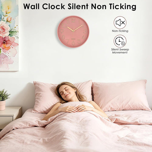 Battery Operated Luxe Gold Wall Clock — 10" - View 2