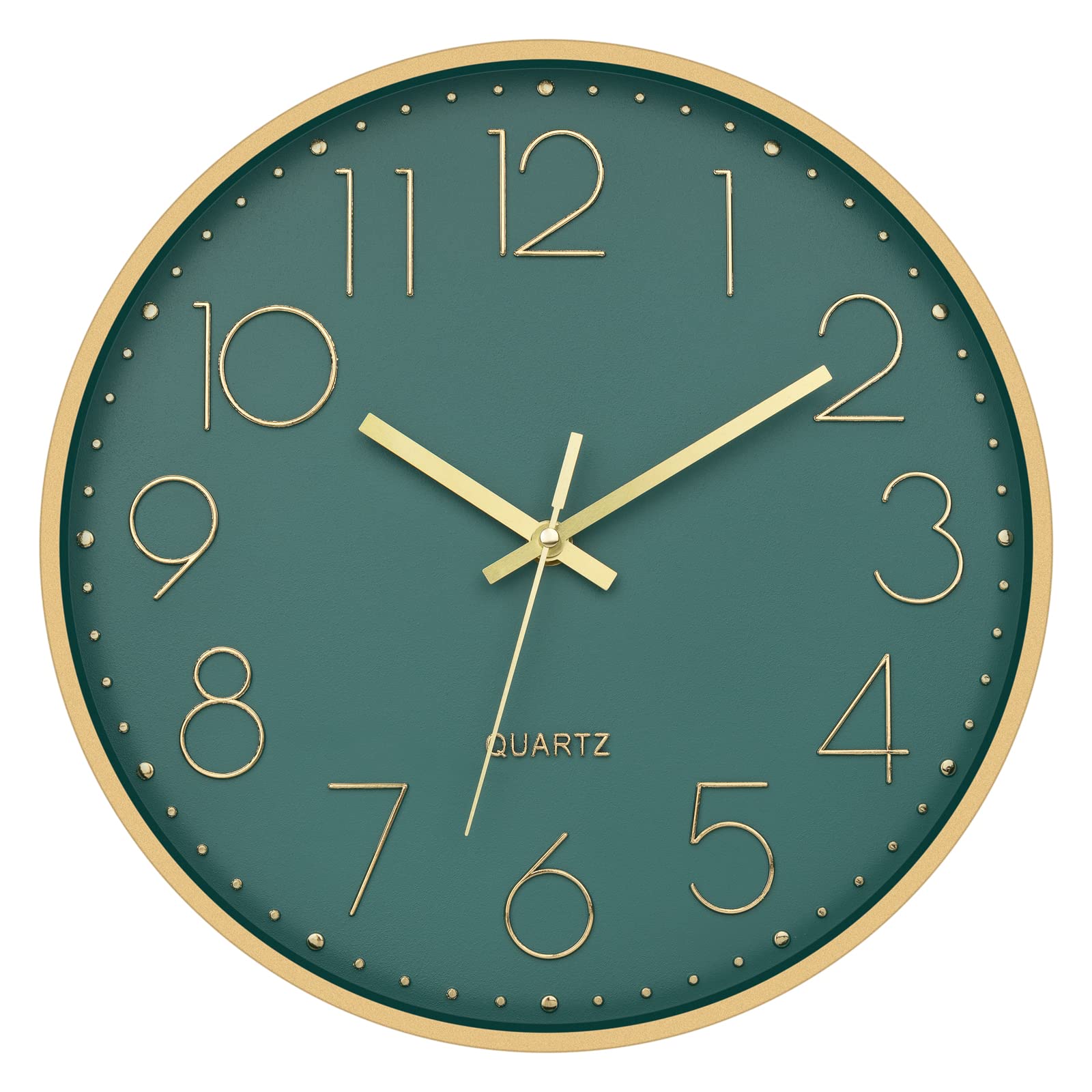 Battery Operated Luxe Black Wall Clock — 12"