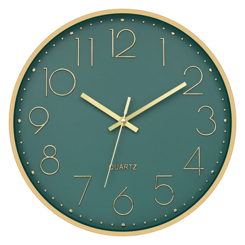 Battery Operated Luxe Black Wall Clock — 12"