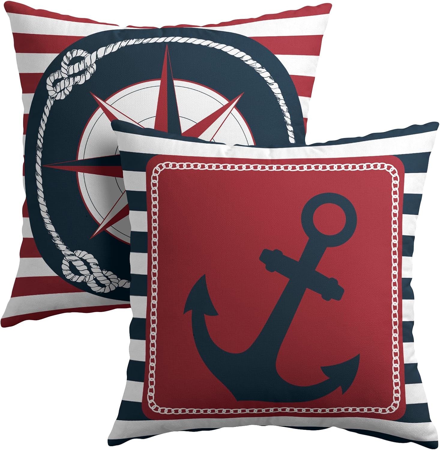 Boho Blue Throw Pillow Cover — 22" — 16" x 16" (Pack of 2)
