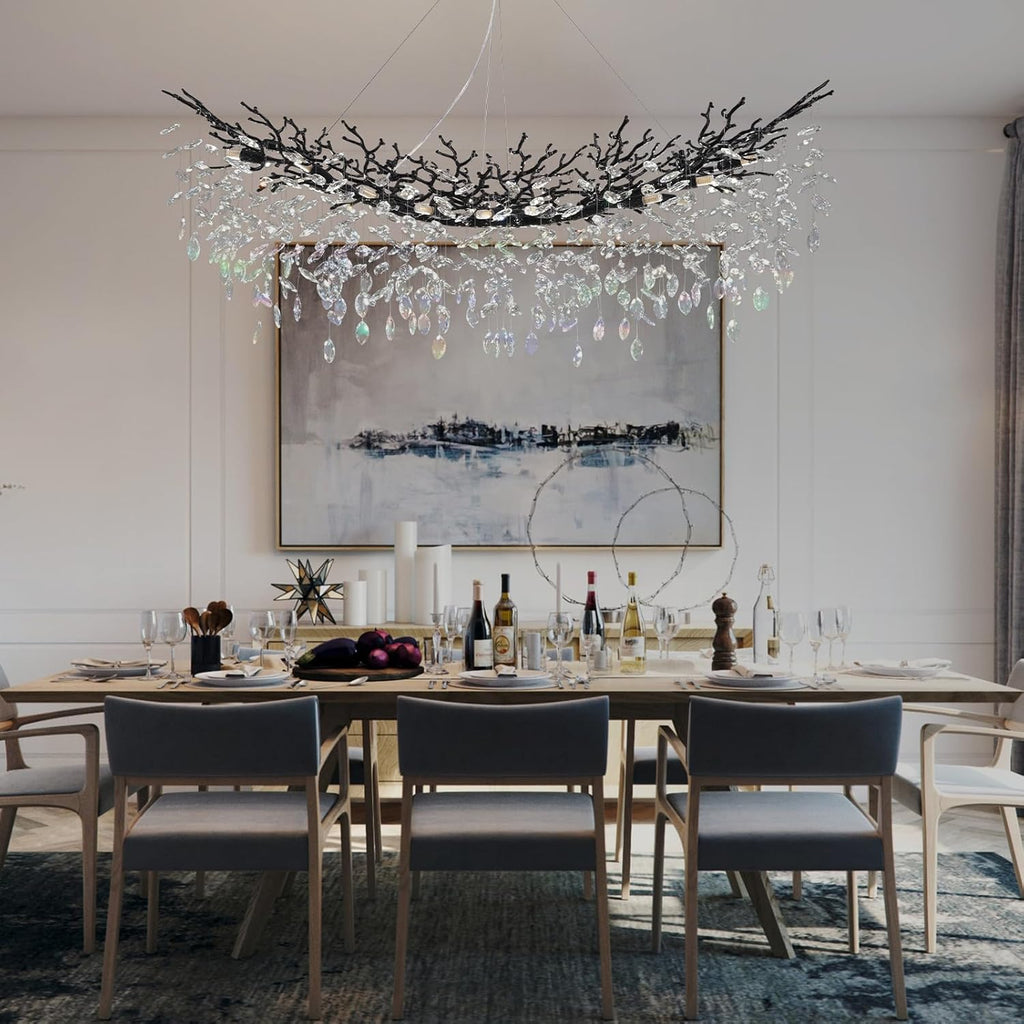 Rectangular Luxe Black Chandelier — 16-Light - View 6