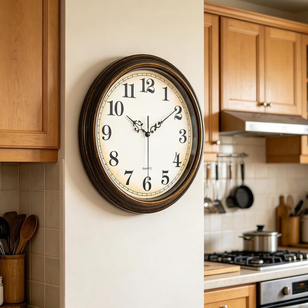 Battery Operated Gold Wall Clock — 12" - View 3