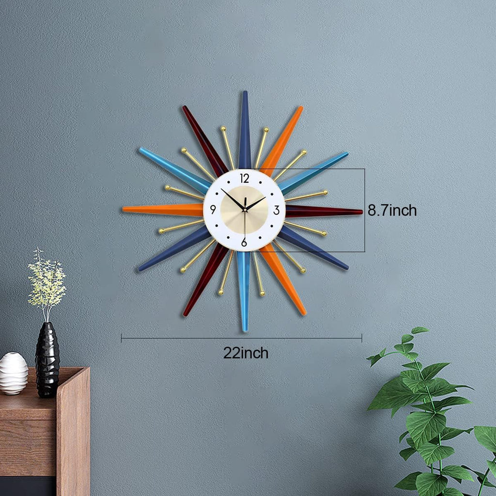 Battery Operated Mid-Century Wall Clock — 22" - View 6