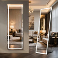 Adjustable Black Vanity Mirror — 56" — Frameless-led-silver