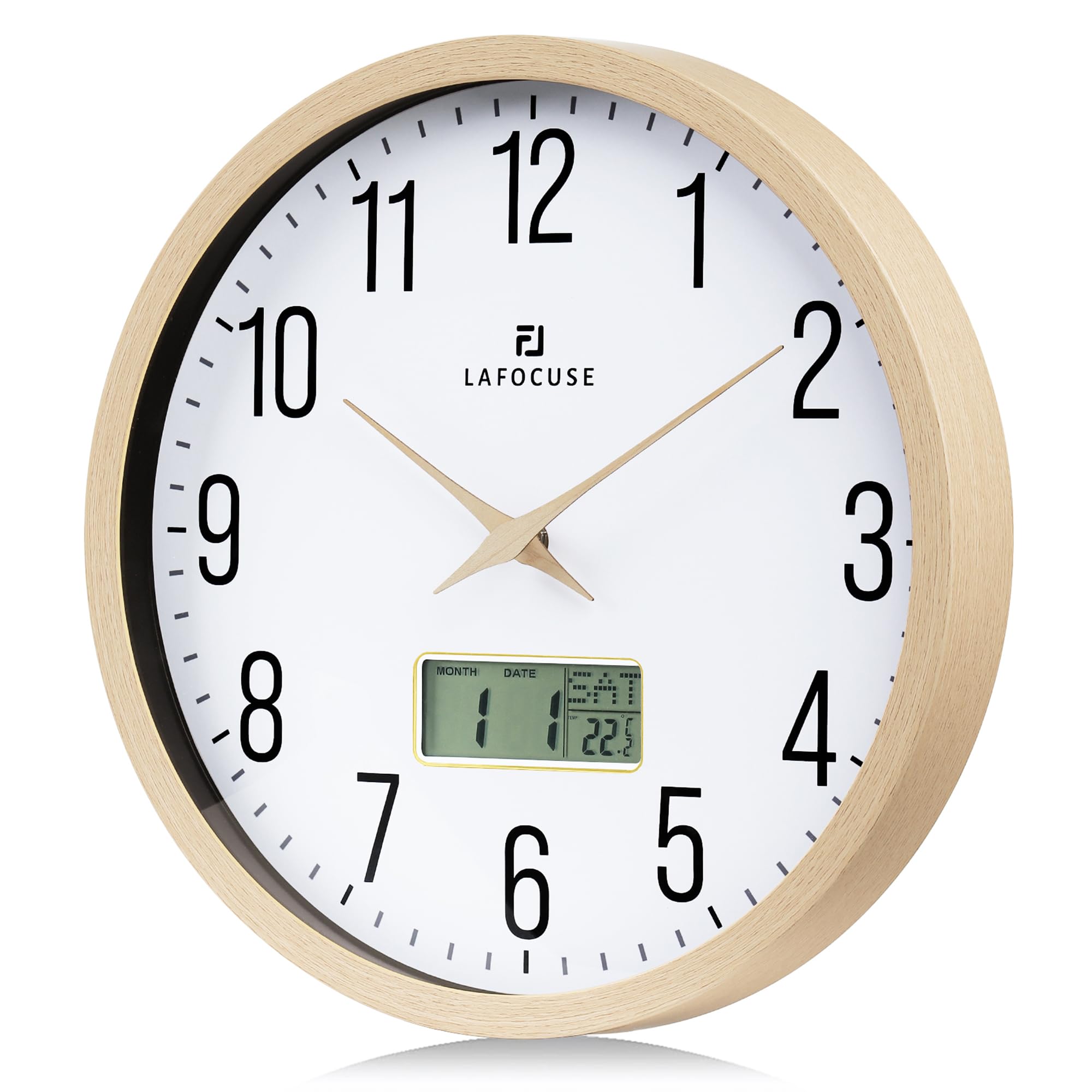 Battery Operated Beige Wall Clock — 12"