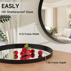 Round Modern Black Mirror — 24" - View 5