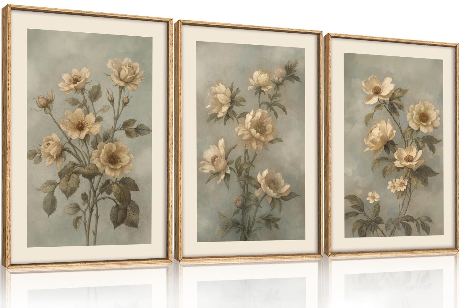 Framed Boho Beige Canvas Wall Art — 16"