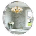 Framed Metal Round Mirror — 28"