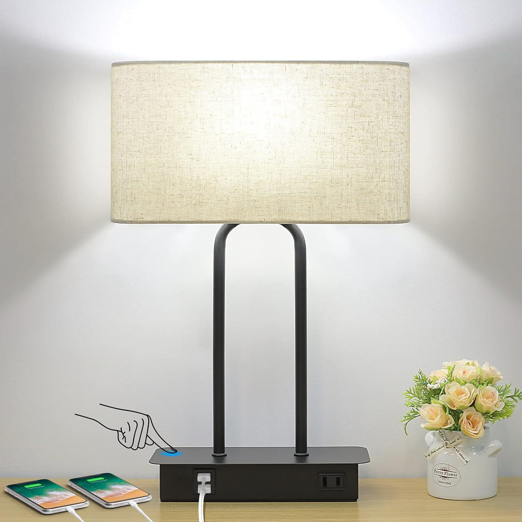 Dimmable Modern Beige Desk Lamp — Cream