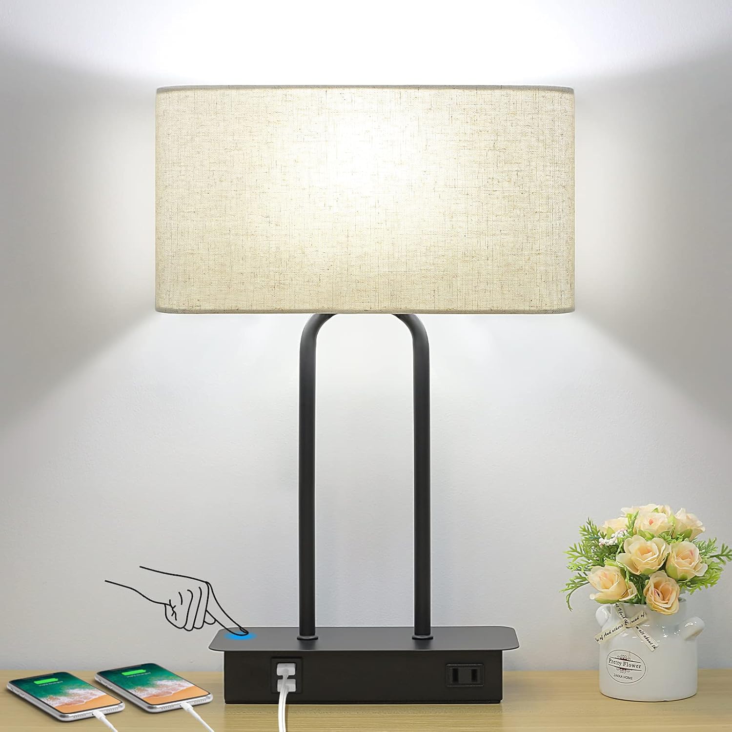 Dimmable Modern Beige Desk Lamp — Cream