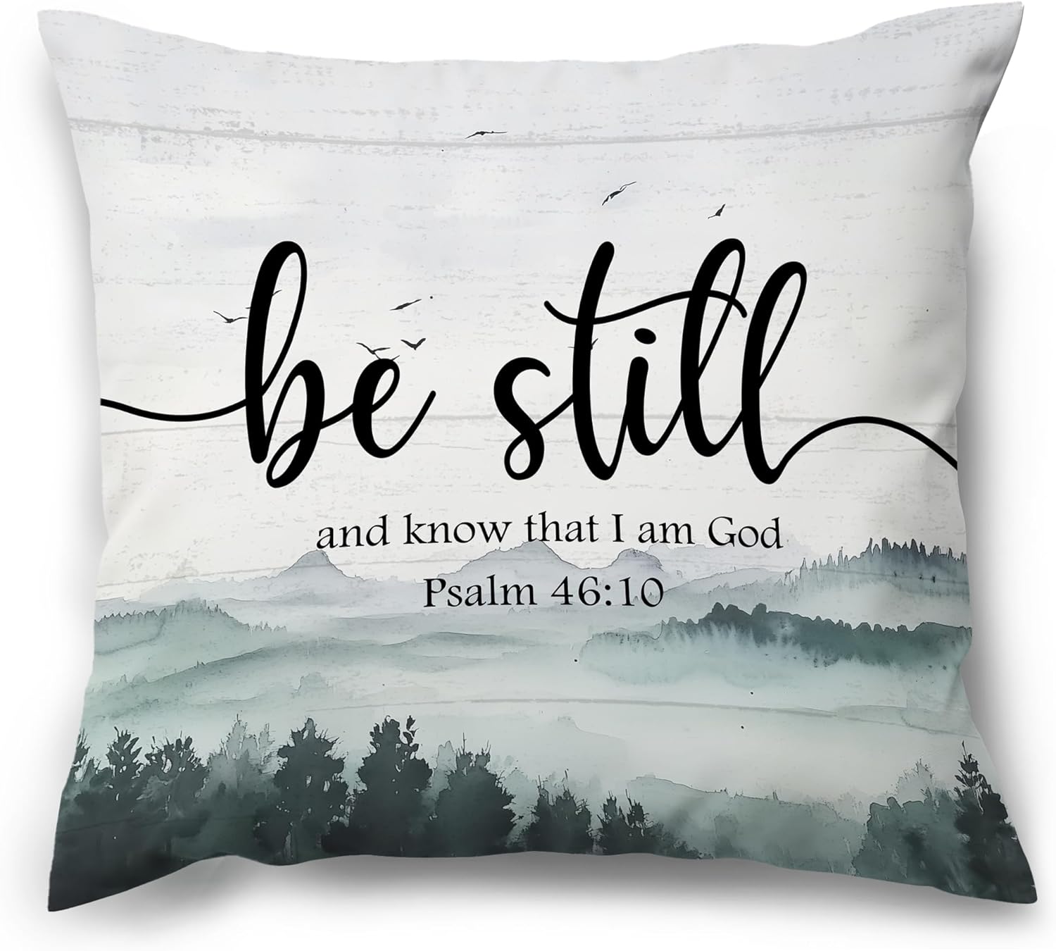 Boho Blue Throw Pillow Cover — 18x18 — Still