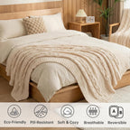 Knit Farmhouse Beige Throw Pillow — 50" - View 4