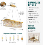 Adjustable Luxe Glass Chandelier — 6-Light - View 9