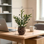 Handwoven Boho Green Artificial Plant — 17.7" - View 2