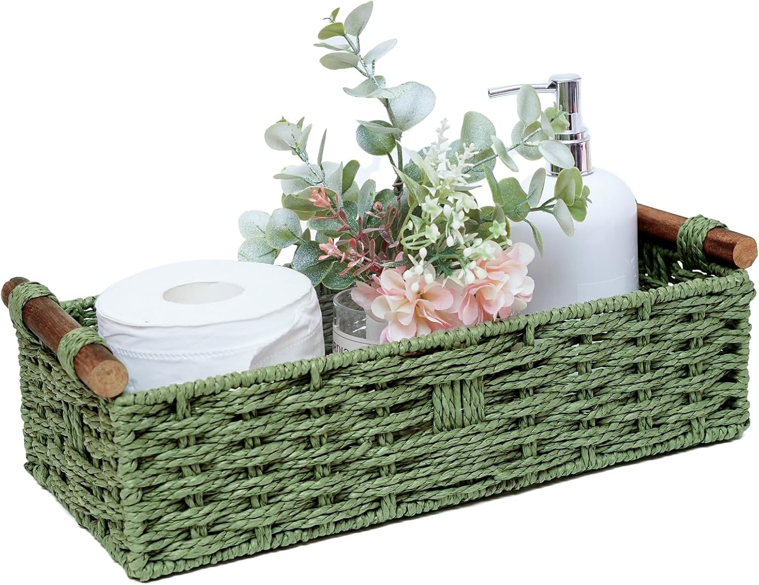 Beige Storage Bin — green