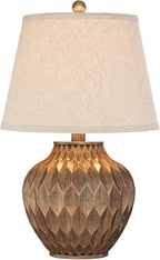 Modern Gold Table Lamp — 22" — Bronze - Single