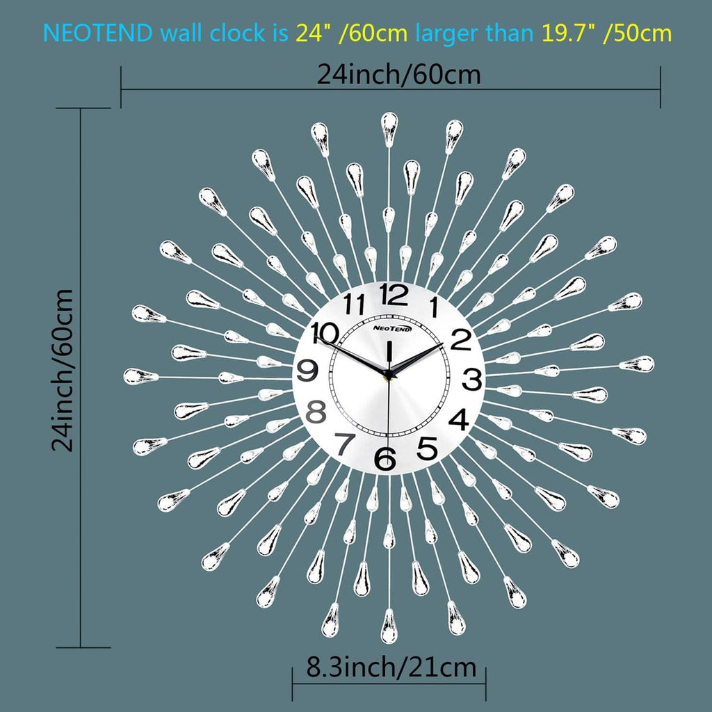 Battery Operated Modern Wall Clock — 24" - View 4