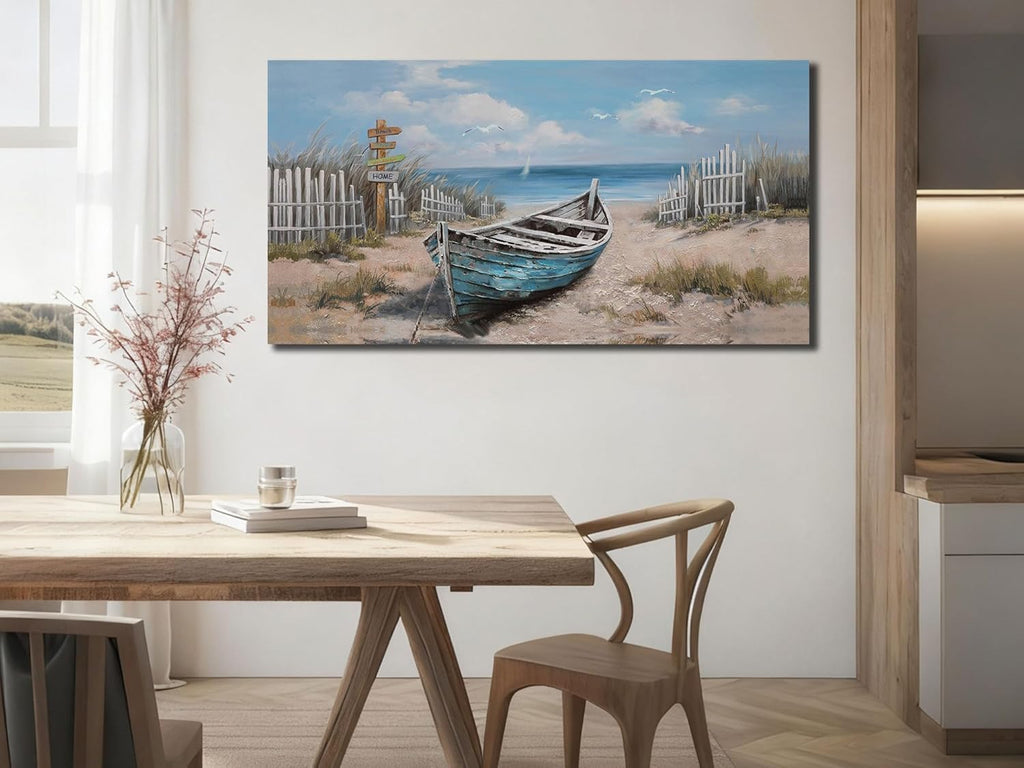 Framed Blue Canvas Wall Art — 48" - View 2
