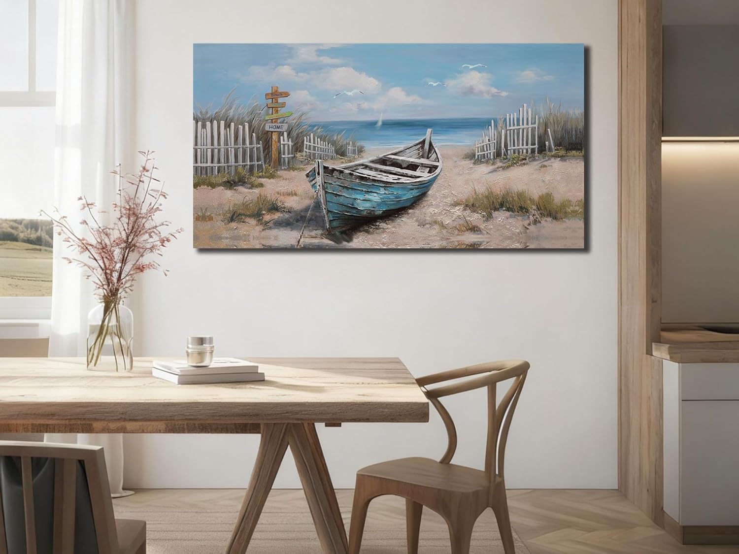Framed Blue Canvas Wall Art — 48" - View 2