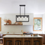 Adjustable Farmhouse Black Chandelier — 4-Light - View 3