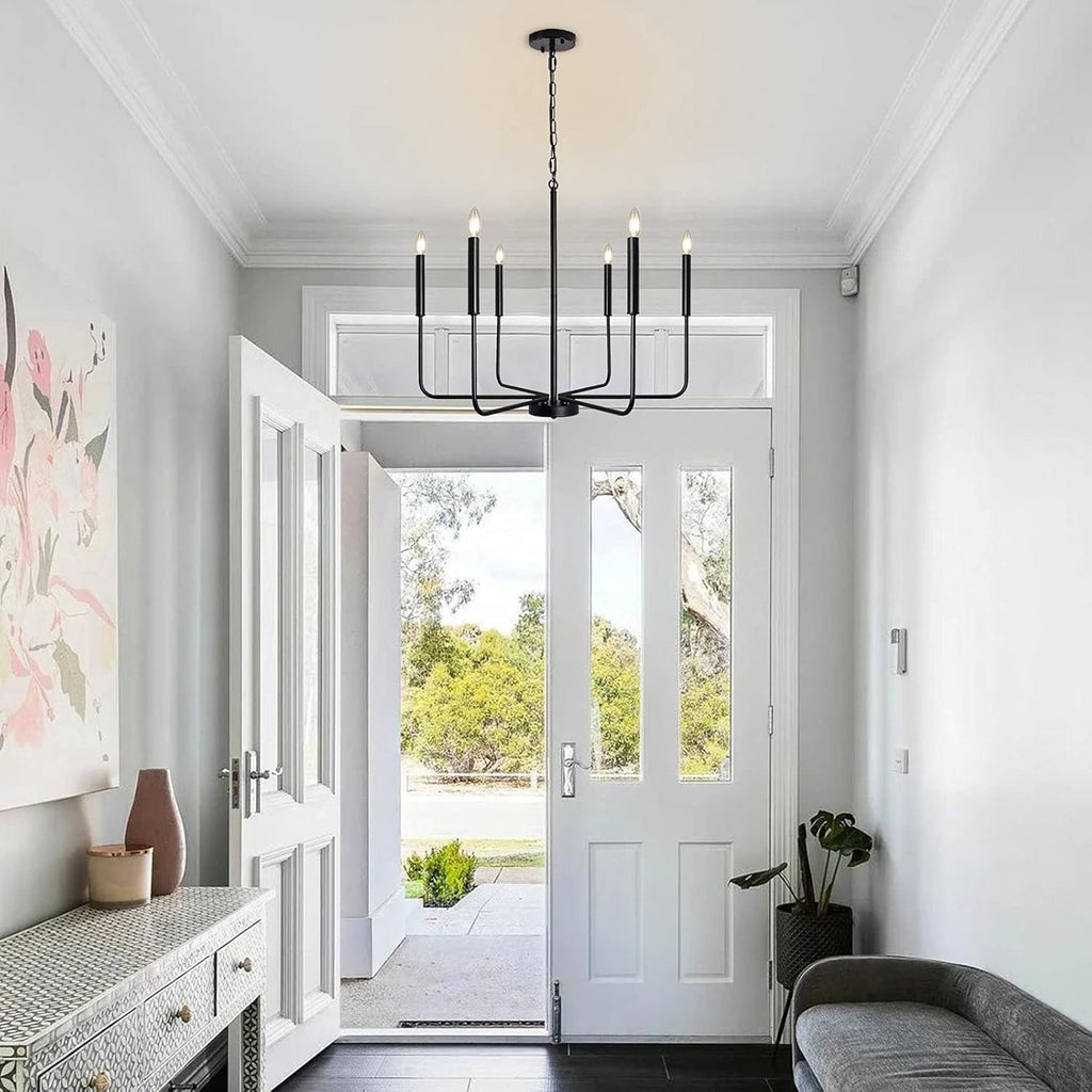 Farmhouse Black Chandelier - View 7