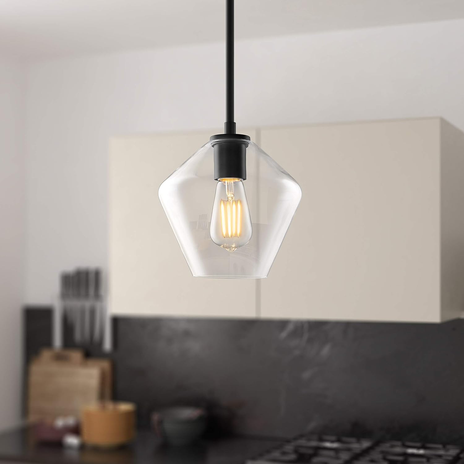 Farmhouse Black Pendant Light - View 3