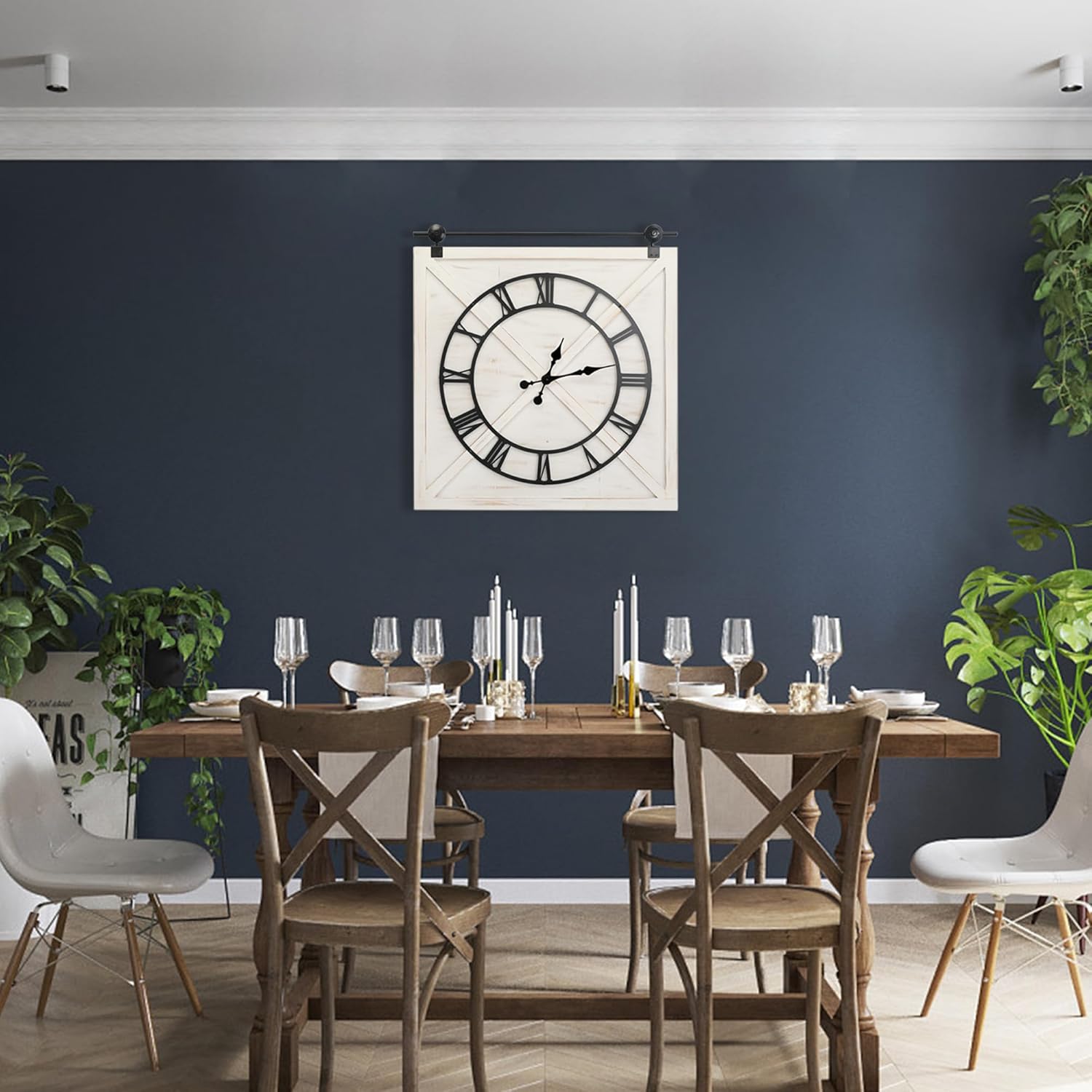 Battery Operated Farmhouse Wall Clock — 29.5" - View 7