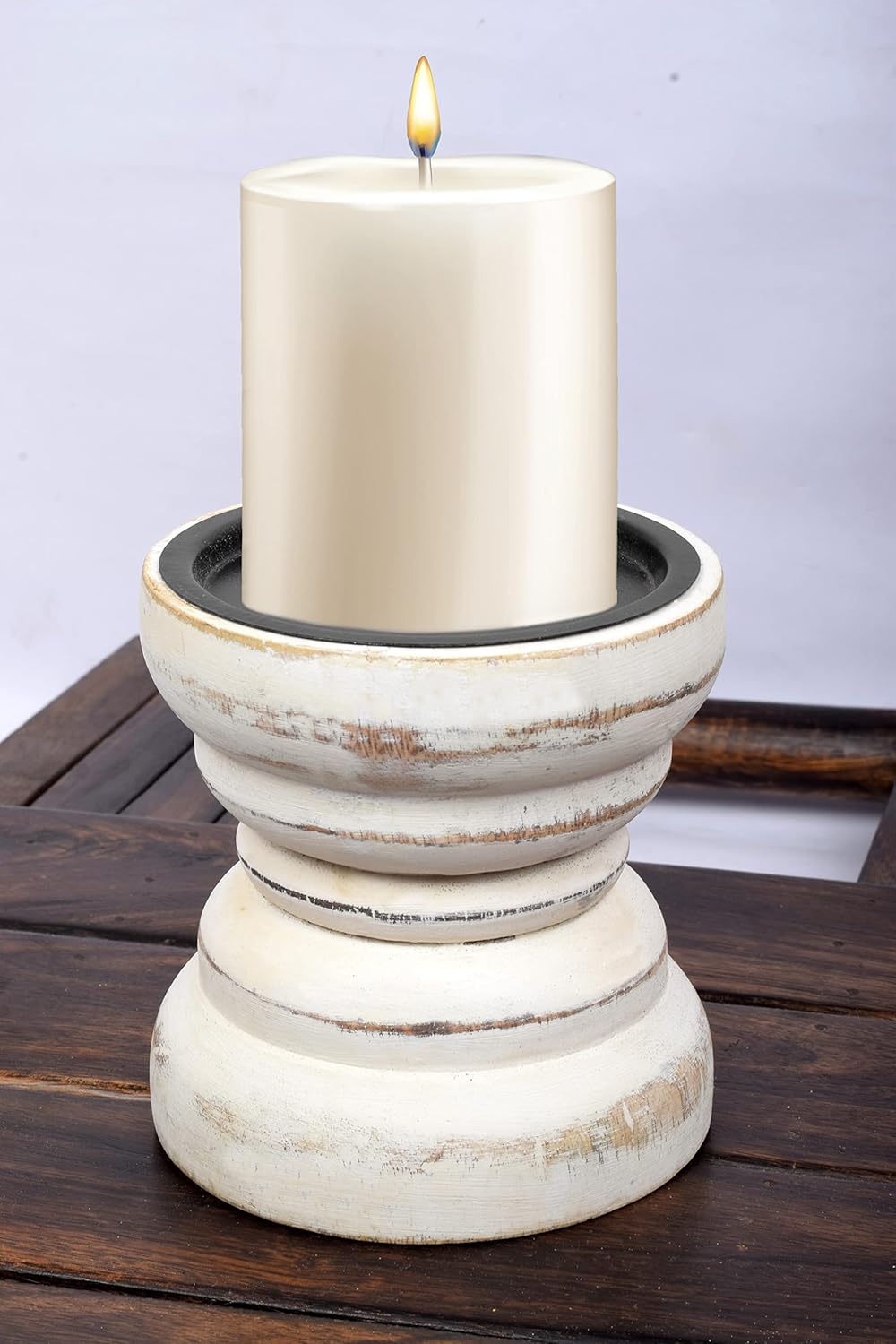 Farmhouse Wood Candle — 4" - View 4