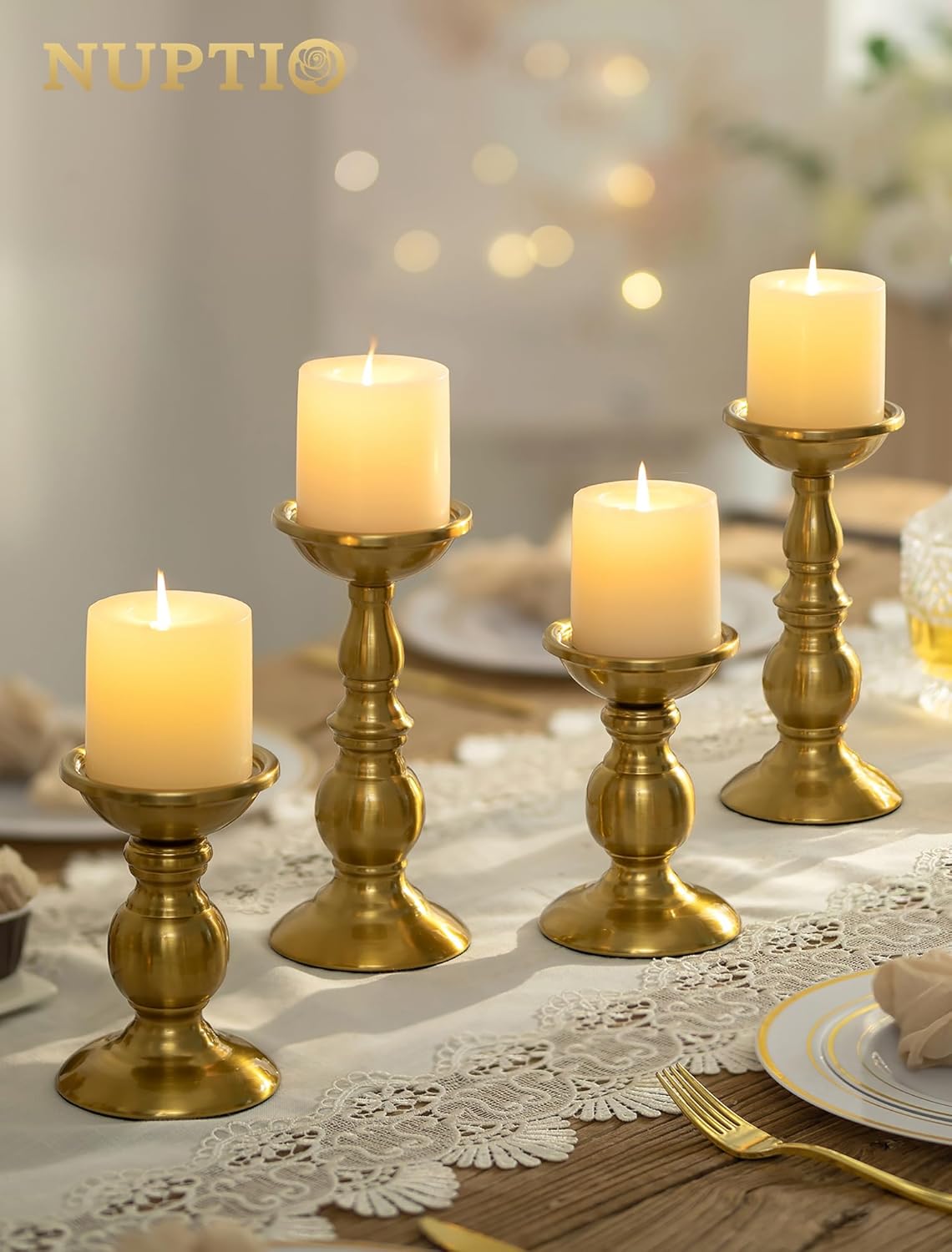 Vintage Luxe Black Pillar Candle - View 3