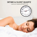 Battery Operated Modern Black Wall Clock — 12" - View 4