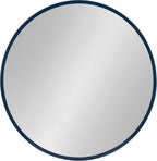 Round Modern Wood Wall Mirror — 21.6" - View 2
