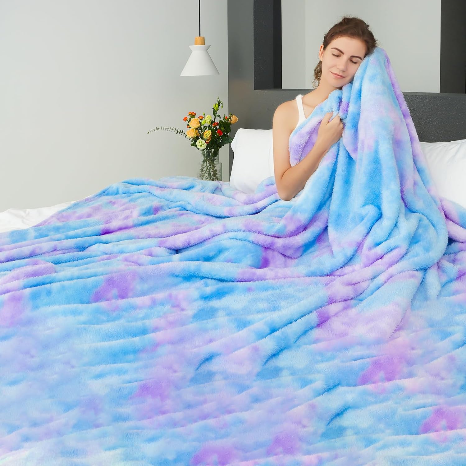 Blue Throw Pillow — 50" — Blue Purple