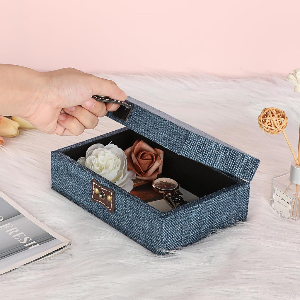 Linen Blue Storage Basket - View 7