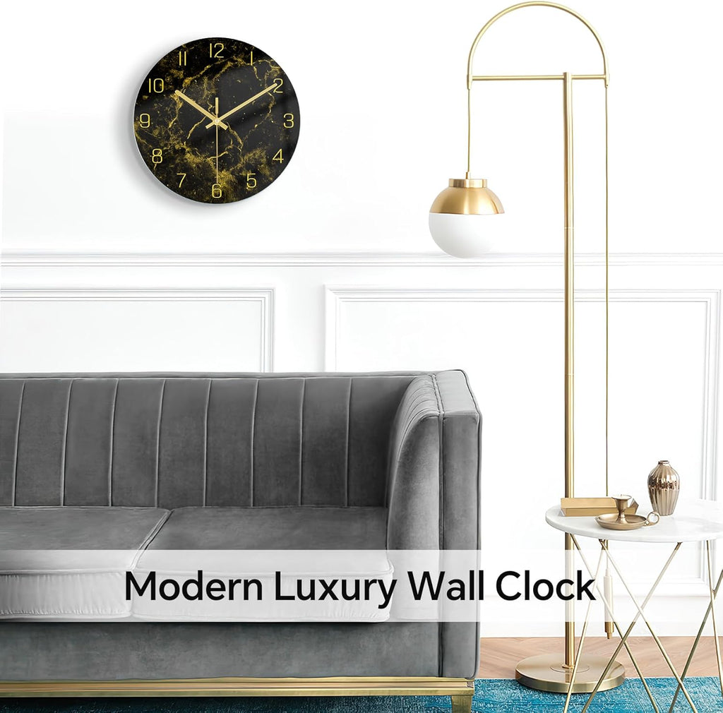 Battery Operated Farmhouse Black Wall Clock — 12" - View 3