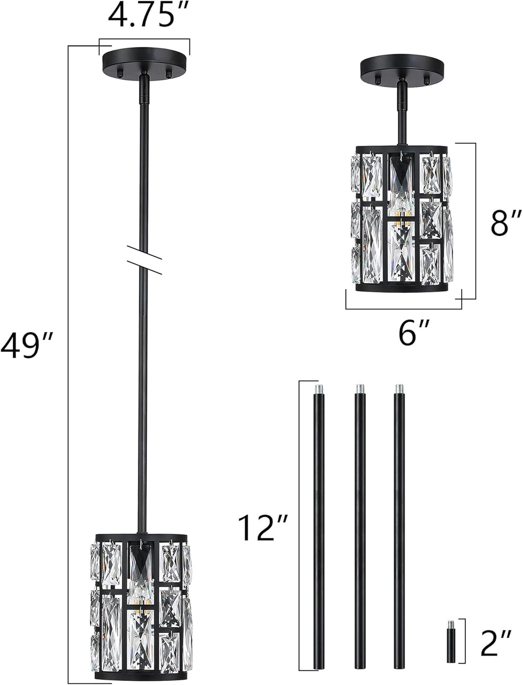 Luxe Black Chandelier - View 4