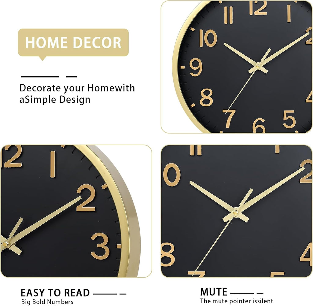 Battery Operated Luxe Beige Wall Clock — 8" - View 3