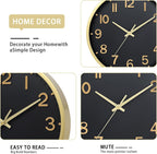 Battery Operated Luxe Beige Wall Clock — 8" - View 3