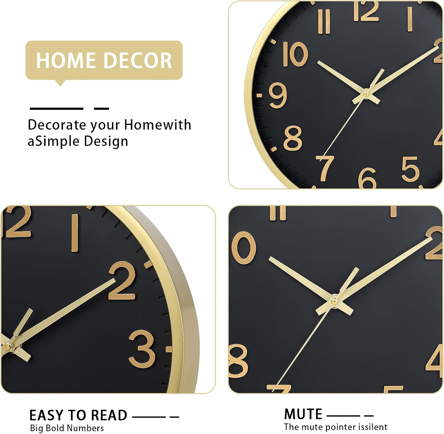 Battery Operated Luxe Beige Wall Clock — 8" - View 3