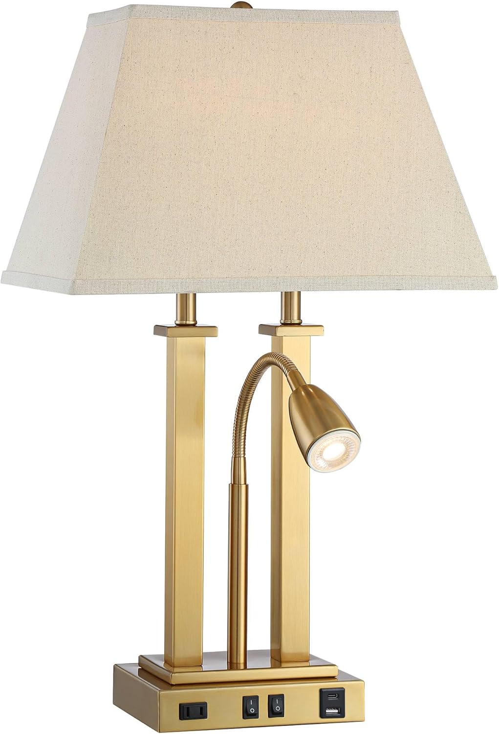 USB Luxe Black Table Lamp — 26" - View 2