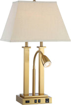 USB Luxe Black Table Lamp — 26" - View 2