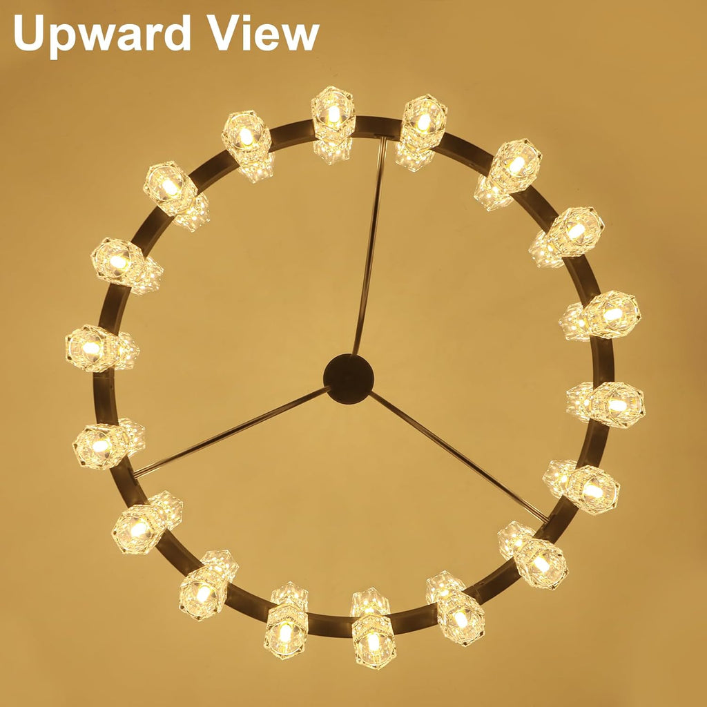 Round Farmhouse Glass Chandelier — 36" - View 8