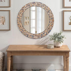 Round Luxe Beige Wall Mirror — 24" - View 2