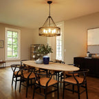 Round Farmhouse Black Chandelier — 5-Light - View 2