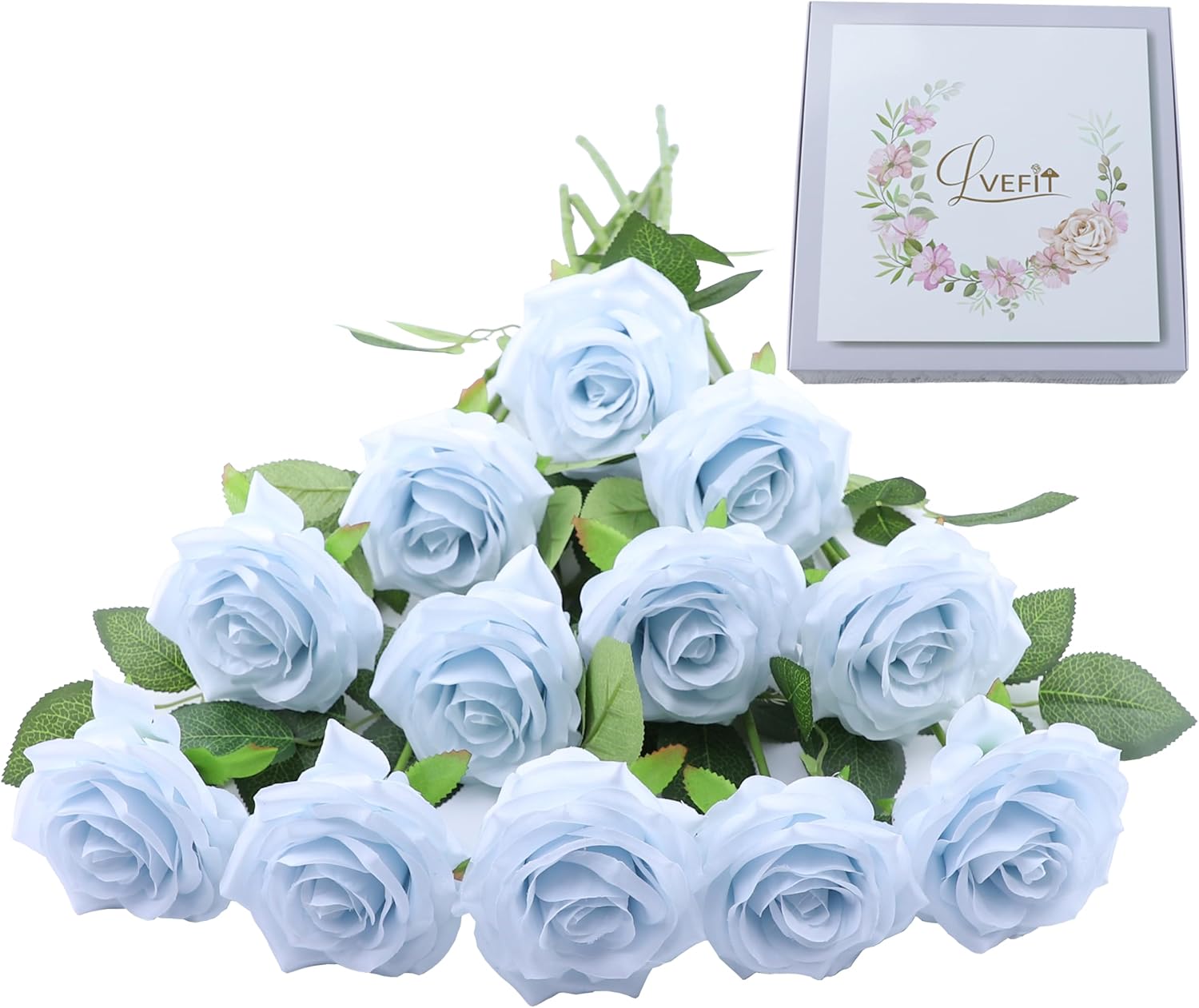 Beige Artificial Plant — Light Blue