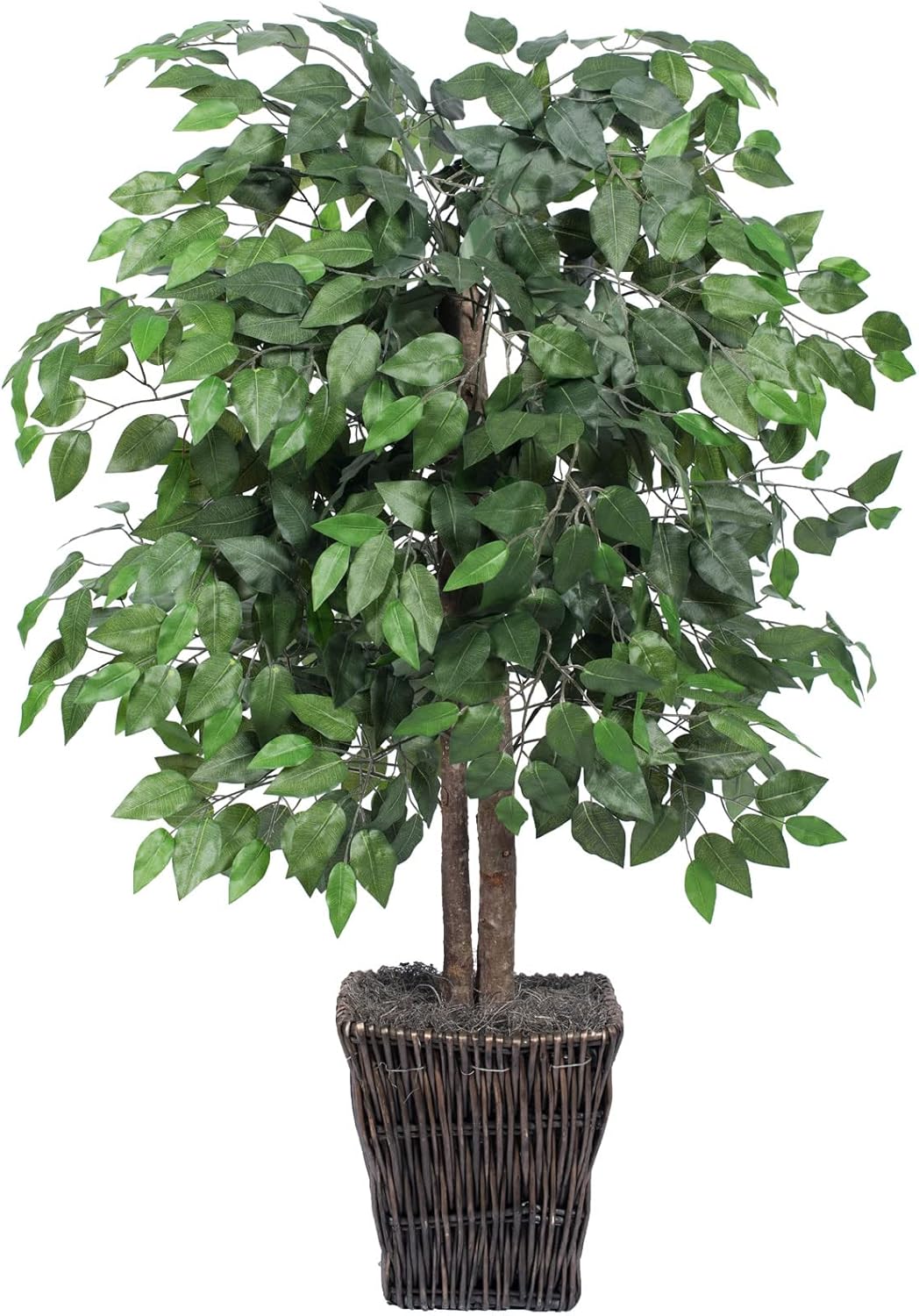 Rattan Faux Plant — 5" — Square Wicker Pot