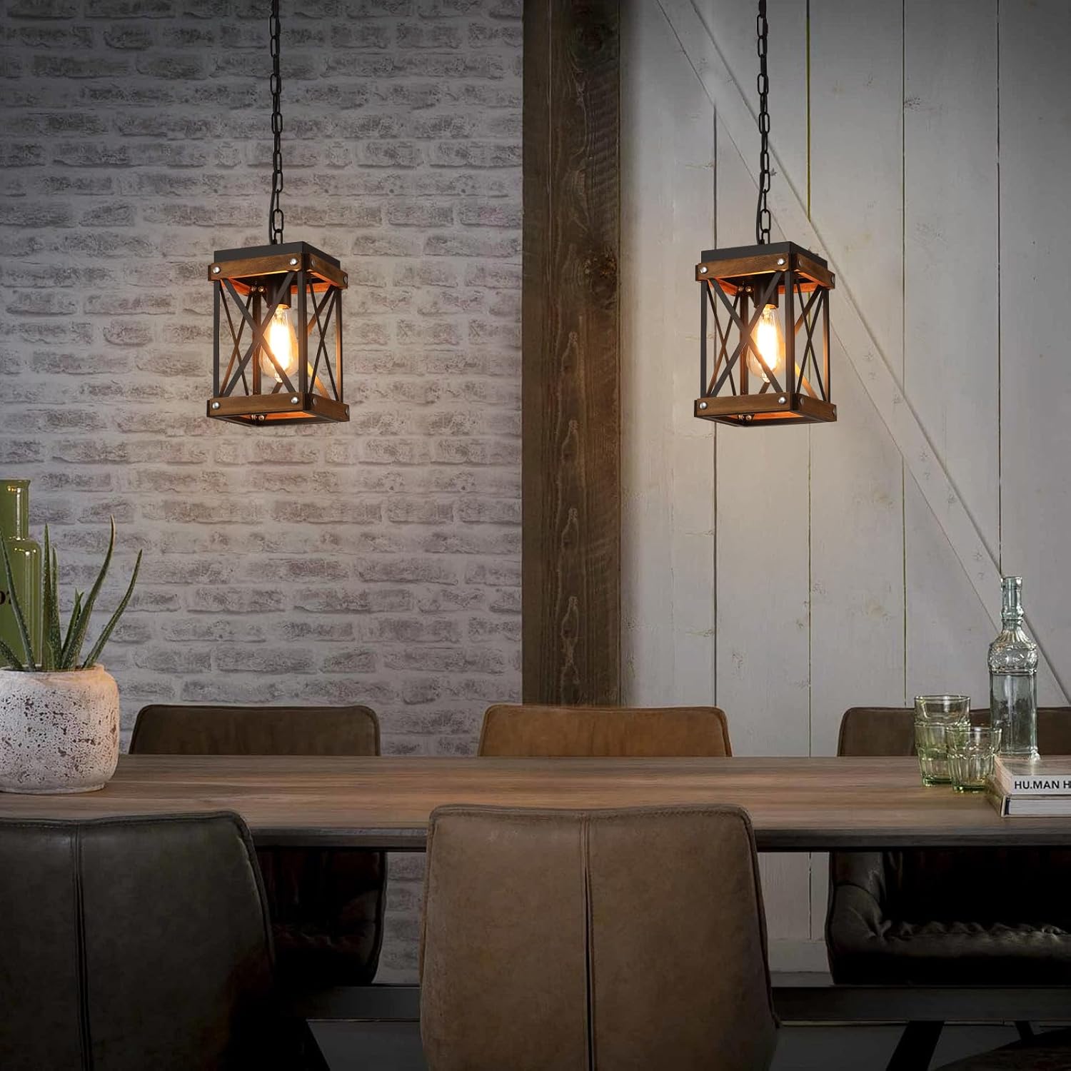 Adjustable Farmhouse Wood Candle — 1-Light - View 2