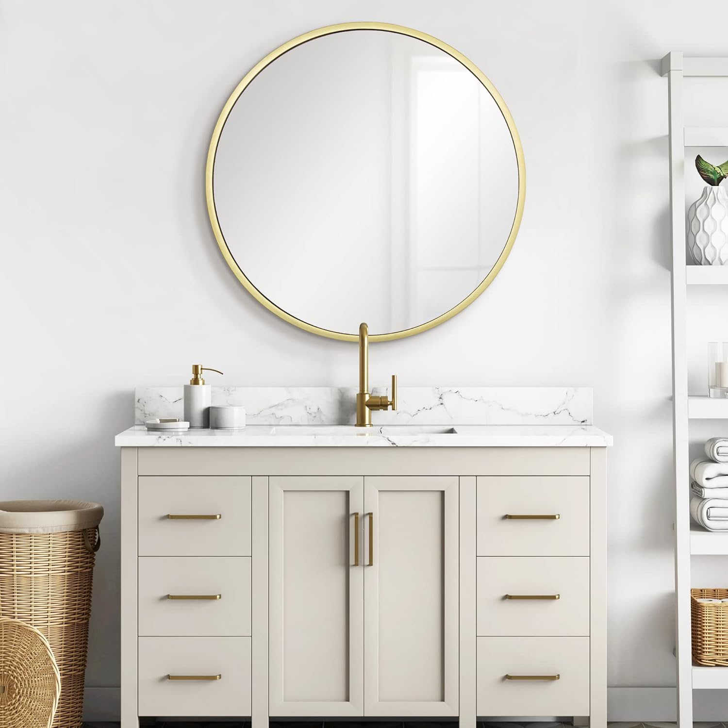 Framed Luxe Gold Wall Mirror — 16" - View 5