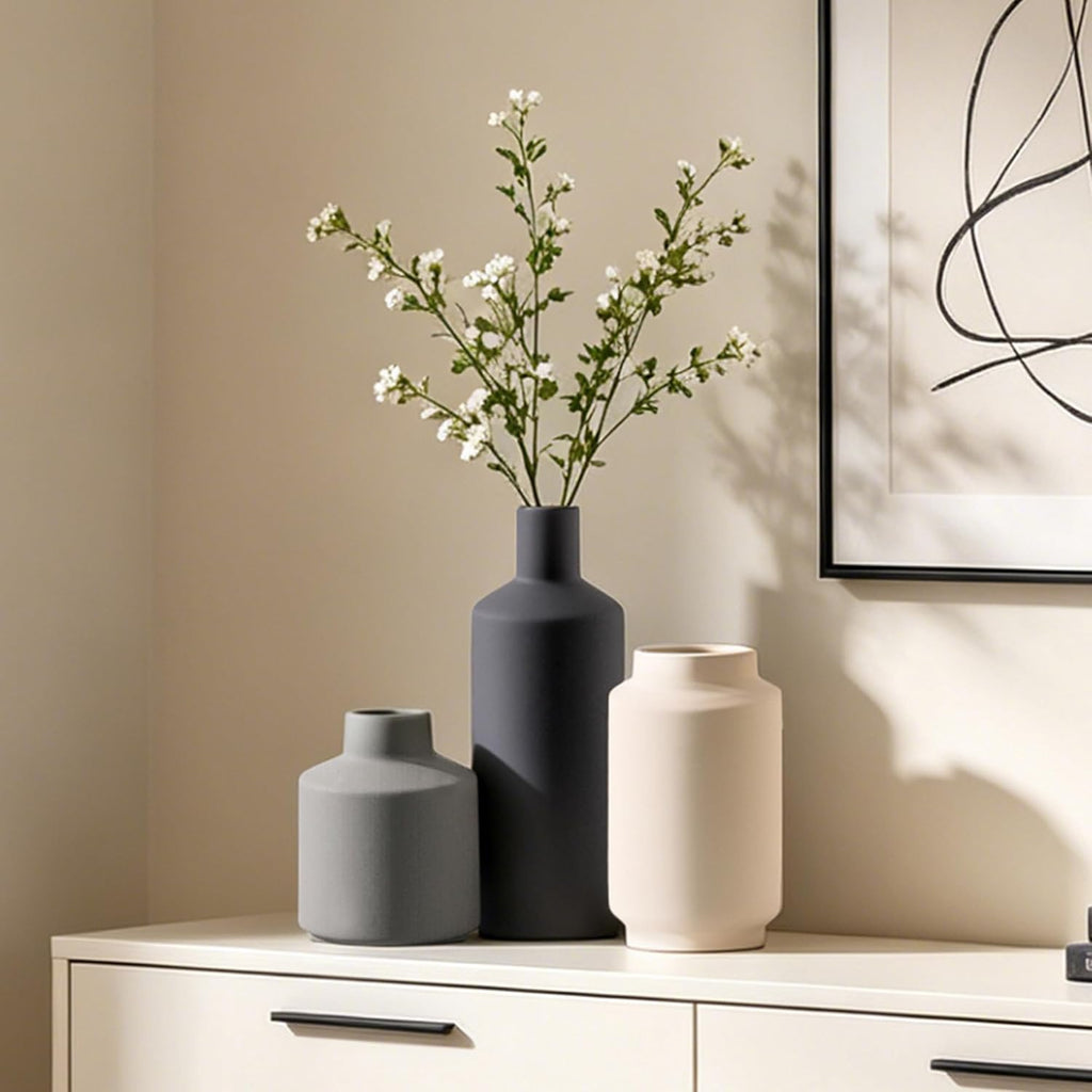 Boho Grey Decorative Vase — Set of 3 - View 5