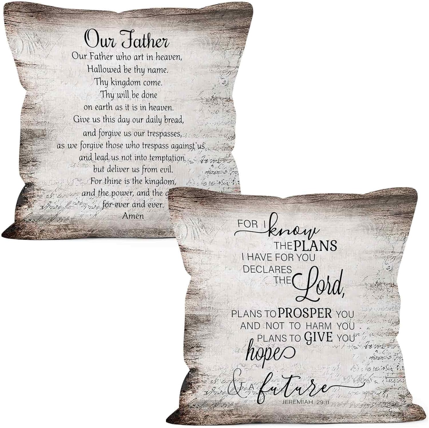 Boho Brown Throw Pillow Cover — 18x18 — Lord (2pk)