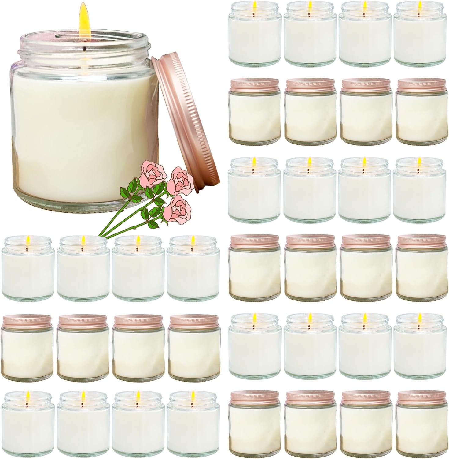 Soy Luxe Black Scented Candle — Pink-Rose Flavor